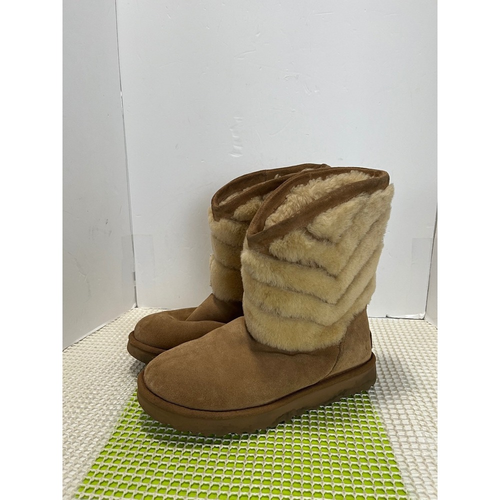 UGG Australia Tania sheepskin sherpa Suede chestnut Boots womens 9 1012391